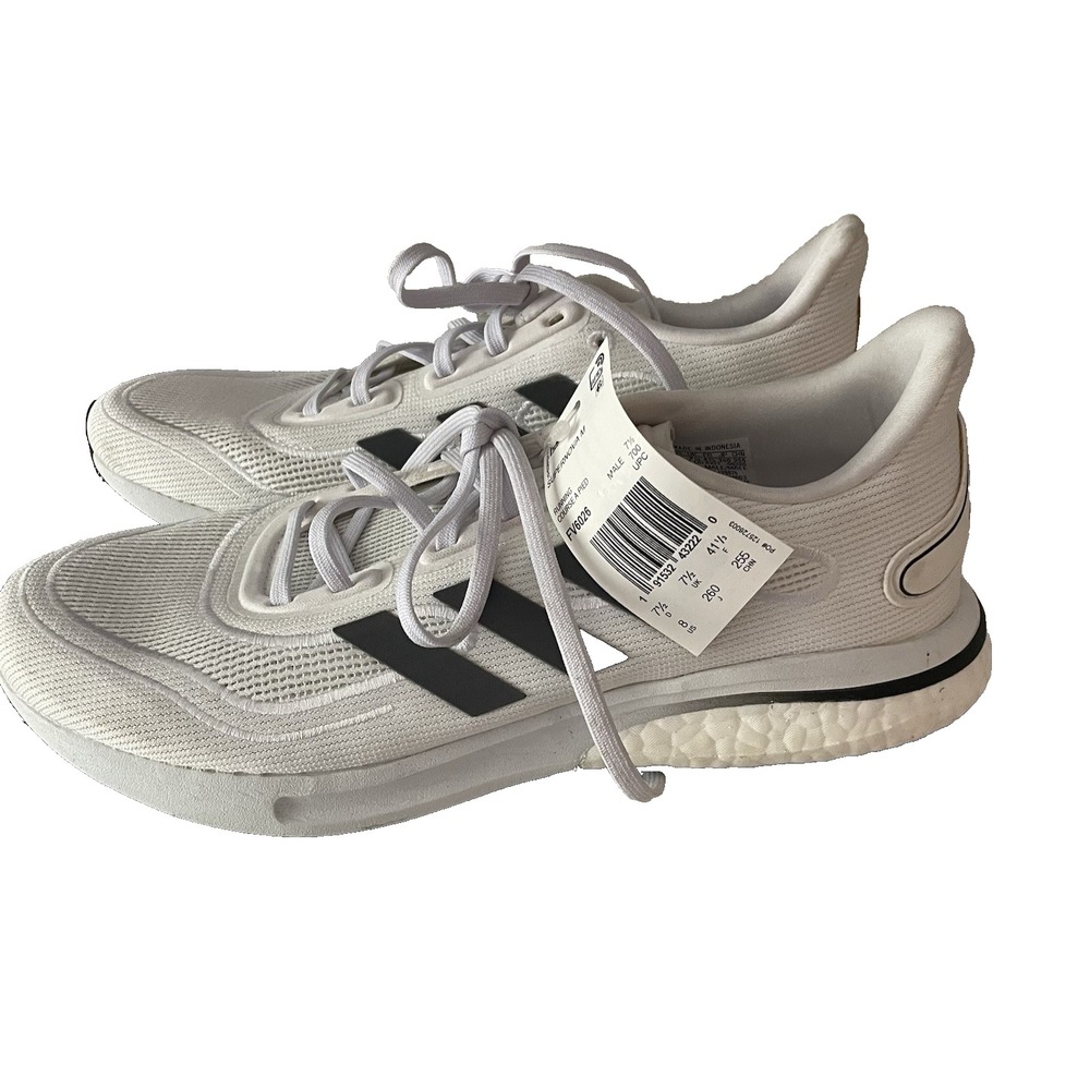 Adidas White Black Supernova FV6026 Running Walking Sport Shoe Men‎ Size 8 *READ